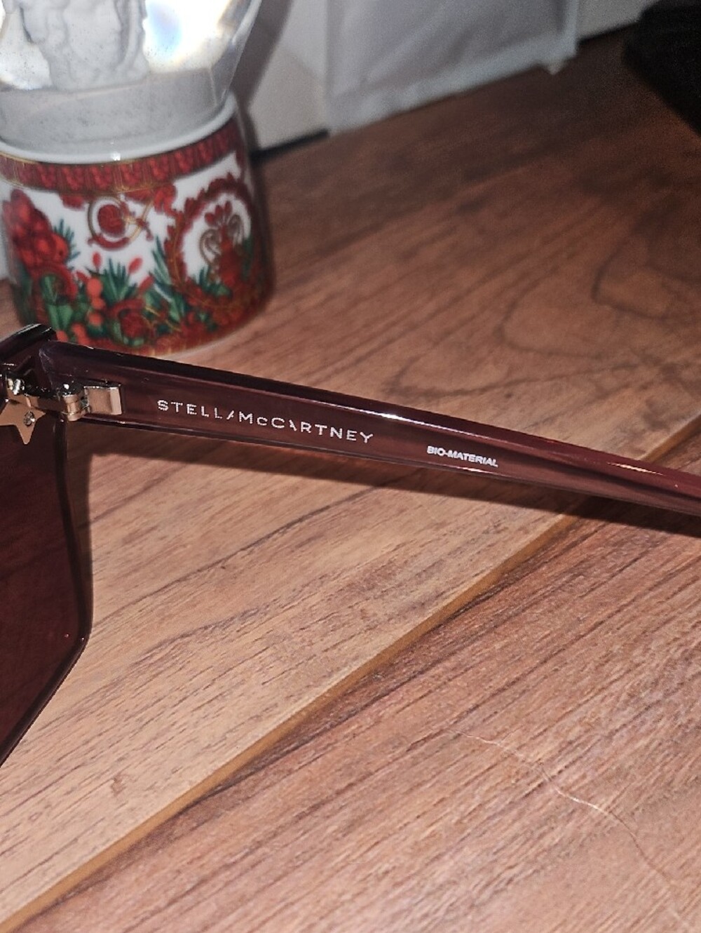 Stella McCartney Oversized Shield Sunglasses in Dark Burgundy - Picture 7 of 12